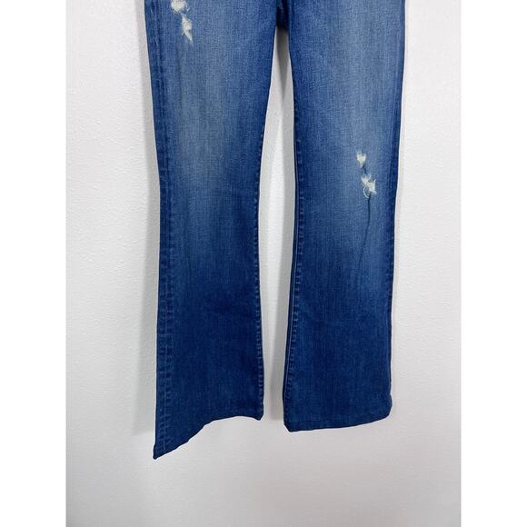 J Brand Love Story Mystic Flare Jeans Women’s Size 26 Distressed Blue - Picture 2 of 8